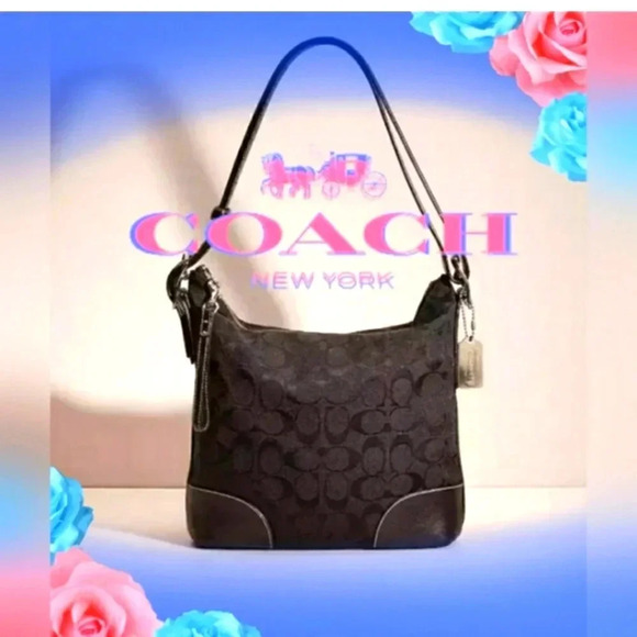 EUC! Coach Signature C Jacquard Shoulder Bag Retails $298